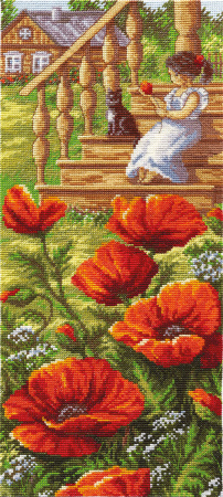 Набор для вышивания "PANNA" PS-1267 "Маки у крыльца" 15.5 х 35 см