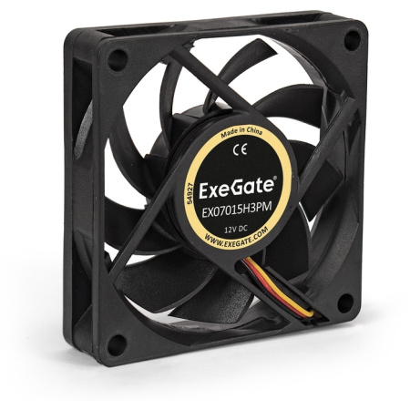 Кулер в корпус 70x70x15 ExeGate EX07015H3PM (Hydraulic/3000prm/3pin+molex)