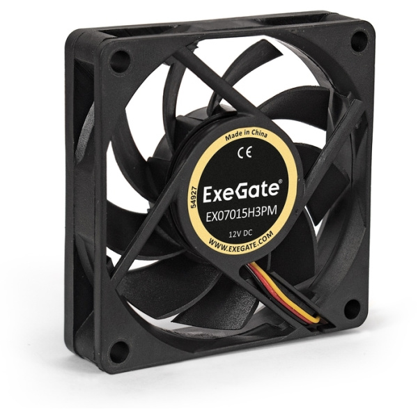 Кулер в корпус 70x70x15 ExeGate EX07015H3PM (Hydraulic/3000prm/3pin+molex)