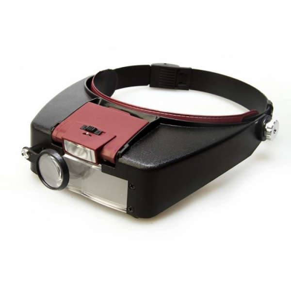 Лупа налобная MG81007-A, 1.8x, 2.3x, 3.7x, 4.8x, бинокуляр, 2Led