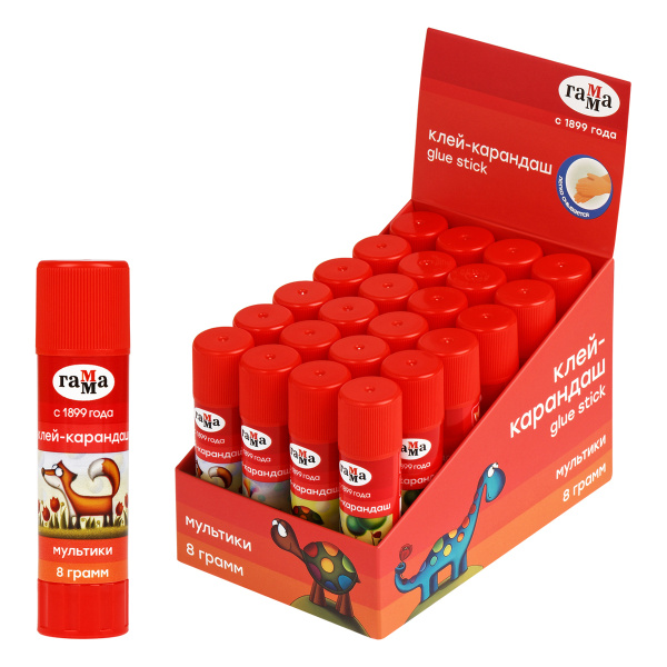 Клей-карандаш Гамма "Мультики" 08г. (1582022.08)