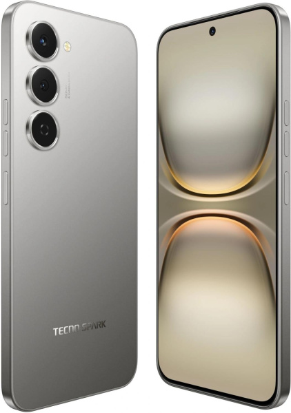 Смартфон Tecno Spark 40 Pro 256Gb 8Gb титан моноблок 3G 4G 2Sim 6.78" 1224x2720 Android 15 50Mpix 802.11 a/b/g/n/ac/ax NFC GPS GSM900/1800 Protect FM
