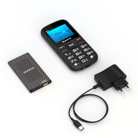 Сотовый Maxvi B201 Black 2sim/2"/320*240/microSD/0.3МП/Bt/1800мАч/моноблок