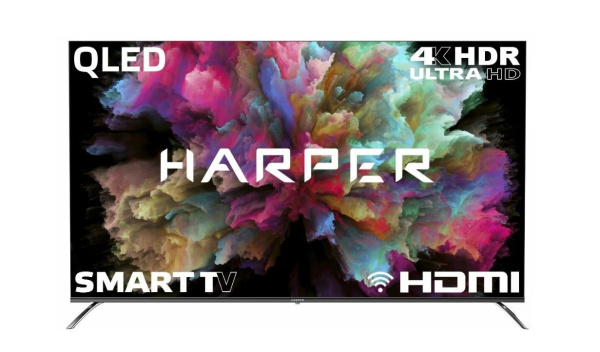 Телевизор 65" Harper 65Q850TS 3840x2160/HDMI,USB/DVB-T2/WiFi/SmartTV/-/Черный UHD 4K QLED