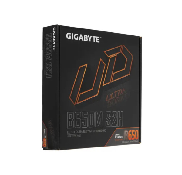 Мат.плата SocAM5 AMD B650 Gigabyte B650M S2H (mATX,2DDR5,M.2,PCI-E16,PCI-E,HDMI,DP,VGA,PC6400)