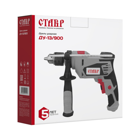 Дрель ударная Ставр ДУ-13/900 900Вт, 0-3000 об/мин, 0-48000 уд/мин, патрон 2-13мм, реверс