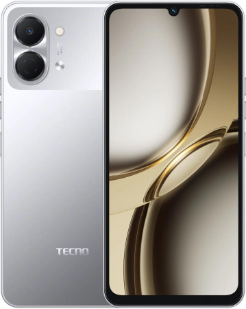Смартфон Tecno Spark Go 3 64Gb 4Gb серый моноблок 3G 4G 2Sim 6.75" 720x1600 Android 15 13Mpix 802.11 a/b/g/n/ac GPS GSM900/1800 Protect microSD max1024Gb