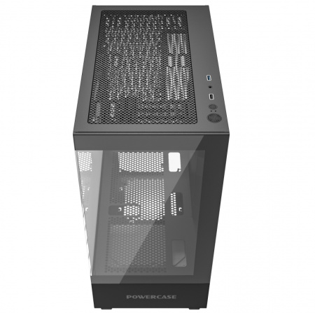 Корпус mATX Б_БП Powercase Vision Micro M (USB, Audio,TG,черный)[CVMMB-L0]