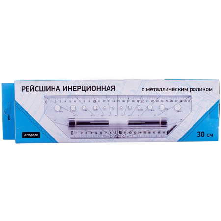 Линейка-рейсшина 30 см ArtSpace мет. ролик РМ_1292