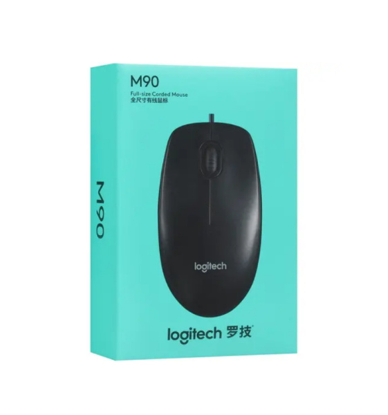 Мышь USB Logitech M90 (910-001795/910-001970) оптическая, 1000dpi, кабель 1.8м, Black