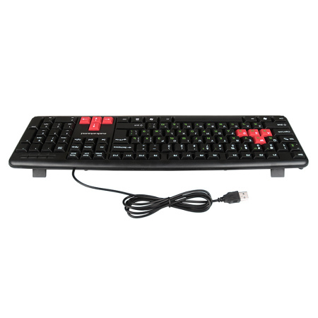 Клавиатура USB Nakatomi Navigator  KN-02U мембранная, 104 клавиш, Black-red