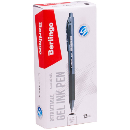 Ручка гелевая BERLINGO "Classic Gel" 0,5мм., автомат, черная (CGm_50061)