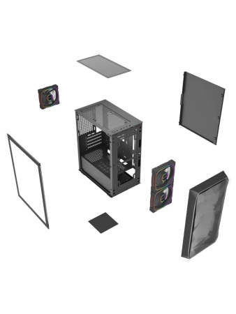Корпус mATX Б_БП Powercase Mistral SM06 ARGB (USB3.0,Audio,черный,Mesh,TG,3х120мм ARGB PWM fans,CPU Cooler до 160мм, VGA до 300мм)[CMMSM06B-A3]