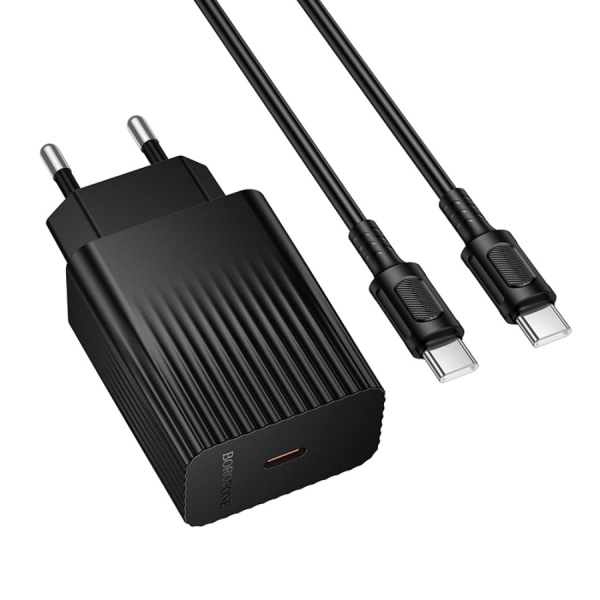 Зарядное_устройство - TypeC 20W/3A BOROFONE BAS73A + кабель Type-C-Type-C черный