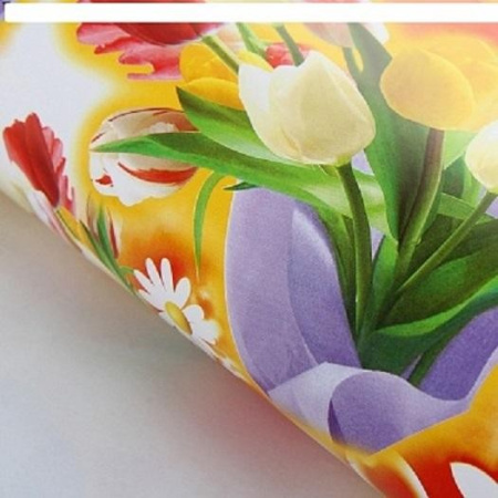 Бумага упаковочная подарочная "Букет тюльпанов" 52*76см