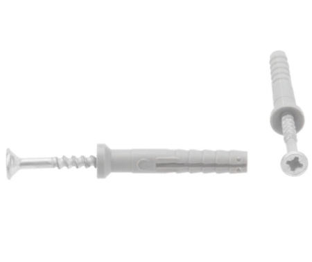 Дюбель-гвоздь 6*40, потайной бортик, полипропилен, Kranz, 1шт