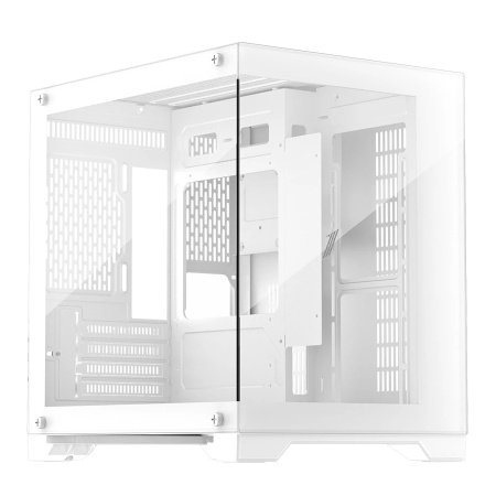 Корпус mATX Б_БП 1STPLAYER MEGAVIEW MV5-TP White (2*USB3.0, Audio, Window,белый,"стеклянный куб")[MV5-TP-WH]