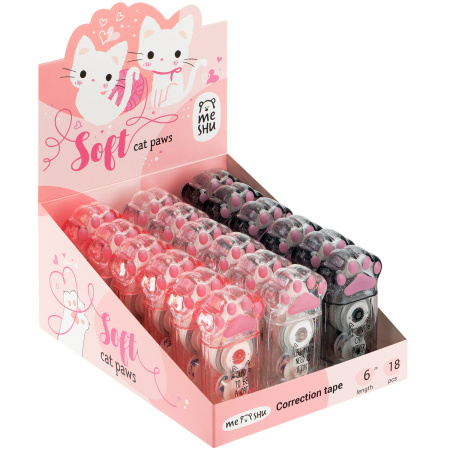 Корректирующая лента MESHU "Say Meow", 5мм*6м, дисплей-бокс, ассорти (CT_41266)