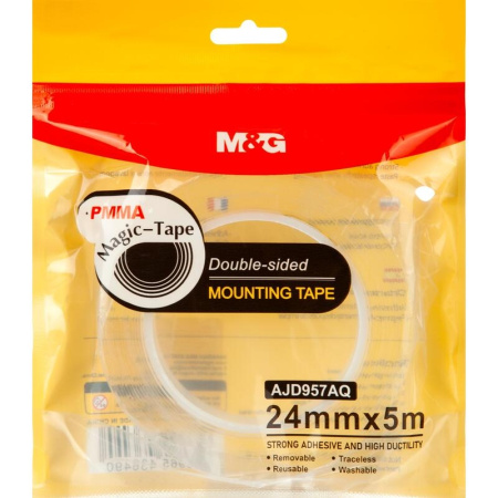 Клейкая лента двухсторонняя 24мм.*5м. M&G прозрачная AJD957AQ