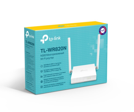Маршрутизатор TP-Link TL-WR820N v2 802.11n 300_Mbps 2xLAN