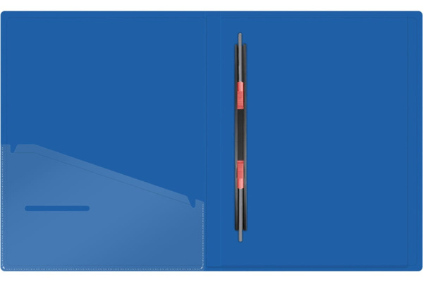 Папка с пружинным скоросшивателем BERLINGO "Soft Touch" 17мм. 700мкм, внутр. карман, синяя (FS4_17981)