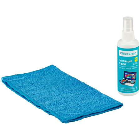 Чистящий набор для экранов OfficeClean (салфетка + спрей) 100 мл. (307371)
