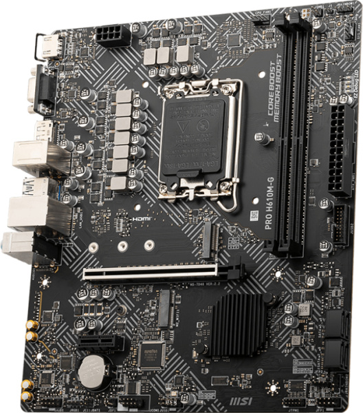 Мат.плата S1700 H610 MSI PRO H610M-G (mATX,2DDR5,M.2,4SATA3,VGA,HDMI,DP,PC4800)