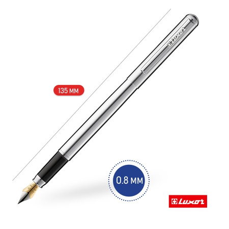 Ручка перьевая LUXOR "Cosmic", синяя, корпус хром 8145