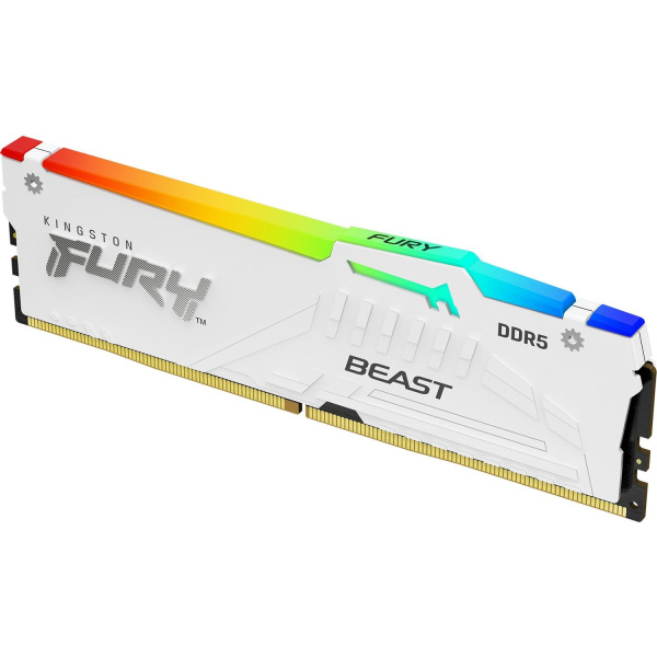 Память оперативная/ Kingston 32GB 5600MT/s DDR5 CL36 DIMM FURY Beast White RGB EXPO