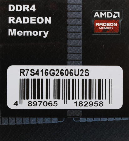 Память DDR4 16GB 2666MHz AMD R7S416G2606U2S Radeon R7 Performance Series RTL Gaming PC4-21300 CL16 DIMM 288-pin 1.2В с радиатором Ret