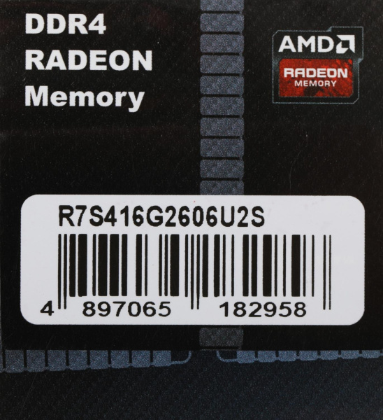 Память DDR4 16GB 2666MHz AMD R7S416G2606U2S Radeon R7 Performance Series RTL Gaming PC4-21300 CL16 DIMM 288-pin 1.2В с радиатором Ret