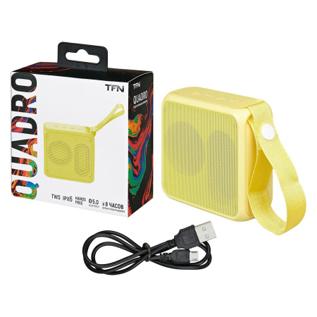 Портативная колонка TFN TWS Quadro, Bluetooth 1x5Вт 1500mAh лимонный