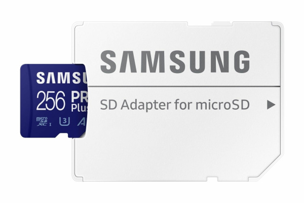 Карта памяти MicroSDXC 256Gb Samsung PRO PLUS Class30 UHS-I U3 V30 U3, UHS-I V30, A2 [MB-MD256SA/KR](SD адаптер)