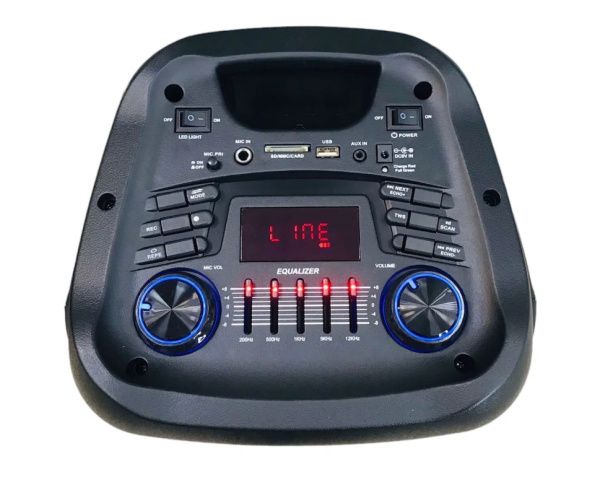 Портативная колонка ELTRONIC 20-58 DANCE BOX 500 динамик 8" 2шт. 50Вт, Bluetooth, TWS, FM, USB, Led подсветка, 2 микрофона