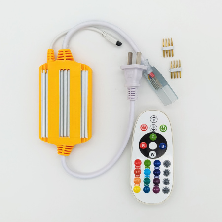 Контроллер светодиодной ленты RGB AC 220V, 1500W, пульт ДУ инфракрасный, IP67