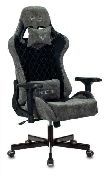 Кресло игровое Zombie VIKING 7 KNIGHT Fabric черный текстиль/эко.кожа с подголов. крестовина металл