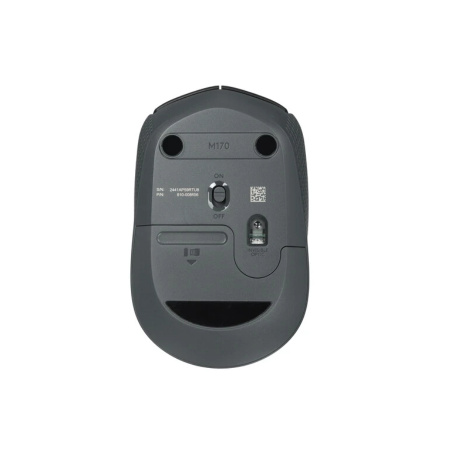 Мышь беспроводная Logitech M170 (910-004658) оптическая, 1000dpi, радиус действия до 10м, Black/Grey