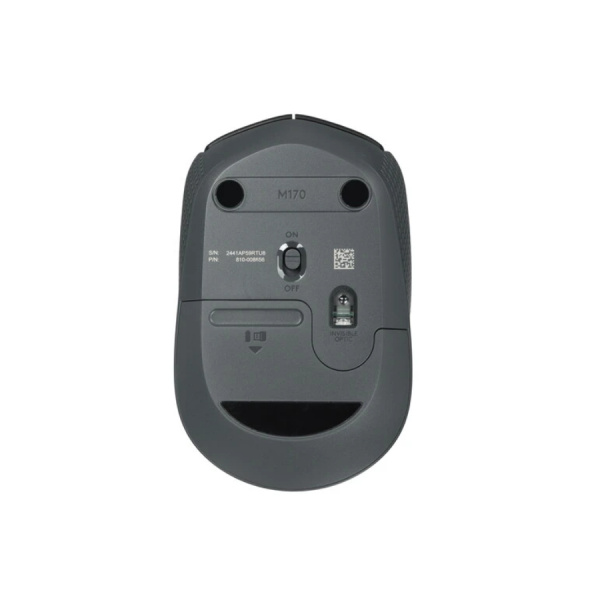 Мышь беспроводная Logitech M170 (910-004658) оптическая, 1000dpi, радиус действия до 10м, Black/Grey