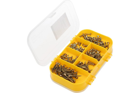 Набор саморезов для ДСП Kranz KR-01-3101-05, 255 штук, 3.0*12/16/19 3.5*19/30 4.0*30/40 5.0*50/60