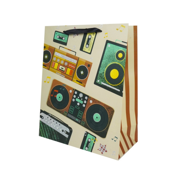 Пакет подарочный 32х10х26 "Магнитофоны" 191743
