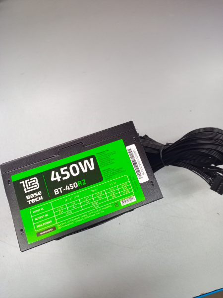 Распродажа! Блок питания 450Вт BaseTech R2 (120мм,3SATA)[BT-450R2](замят корпус)