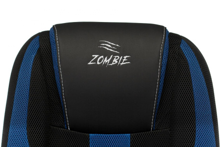 Кресло игровое Zombie 9 черный/синий текстиль/эко.кожа крестовина пластик