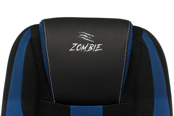 Кресло игровое Zombie 9 черный/синий текстиль/эко.кожа крестовина пластик