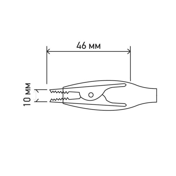 Зажим крокодил 36мм, 5а, красный, Rexant 16-0002