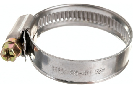Хомут червячный 25..40мм, 12*0.6мм, нержавеющая сталь, крестовой шлиц, Fortisflex PL-12 (25-40)/W2