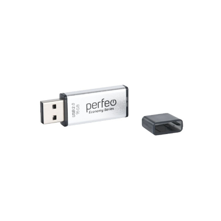 Флеш-накопитель USB2.0 16Gb Perfeo E03 (PF-E03S016ES) серебряный