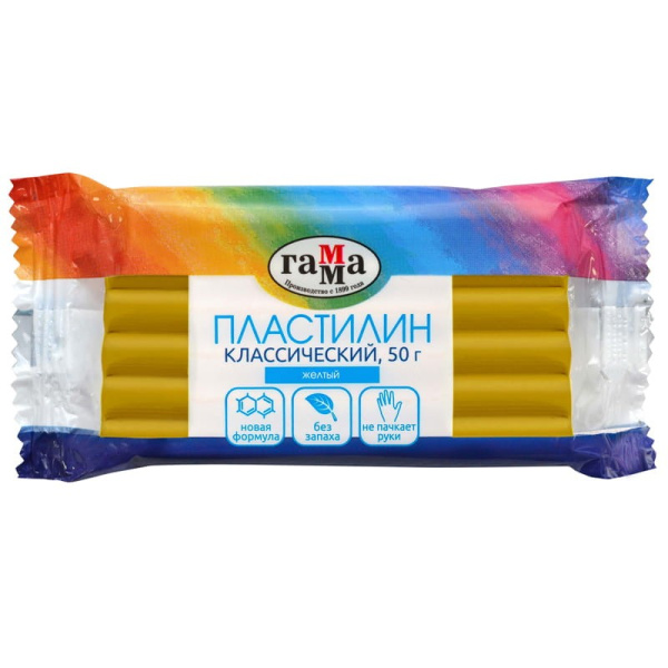 Пластилин ГАММА "Классический" 50г, желтый (270818_17)