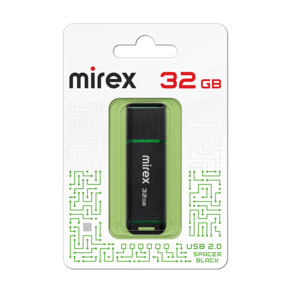 Флеш-накопитель USB2.0 32Gb Mirex Spacer (13600-FMUSBK32) черный