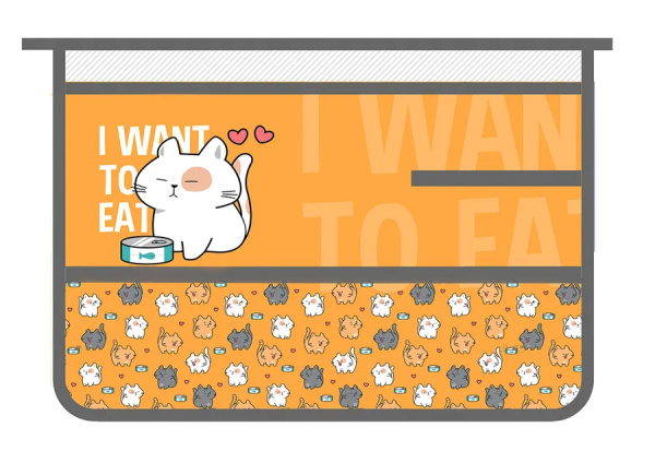 Папка для труда А4 ПЧЕЛКА "Голодный котик" на молнии ПТР-2