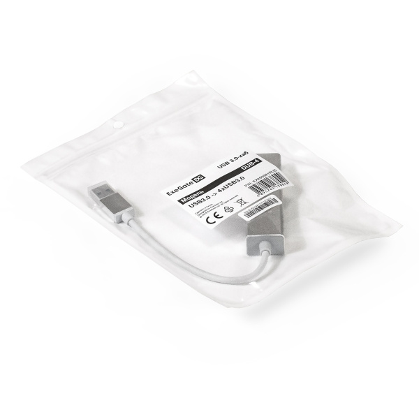 USB_Хаб 4xUSB_3.0 ExeGate DUB-4 серебристый